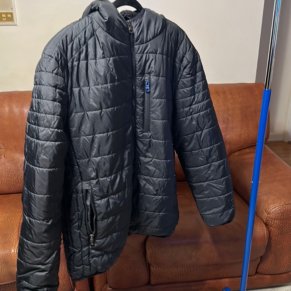 SPIRE EMBRACE THE DETOURS MENS COZY PUFFER JACKET SIZE L COLOR BLACK